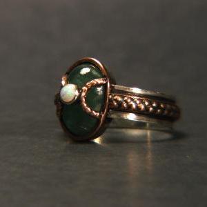 5 Carats Natural Emerald Silver Ring