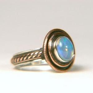 Genuine Ethiopian Opal Silver Ring