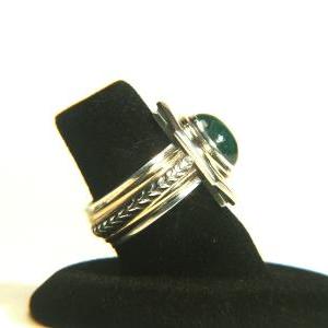 3 Carats Colombian Emerald Silver And 14k Gold..