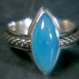 Blue Botswana Agate Sterling Ring