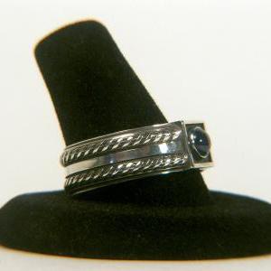 Sapphire Sterling Men's Band