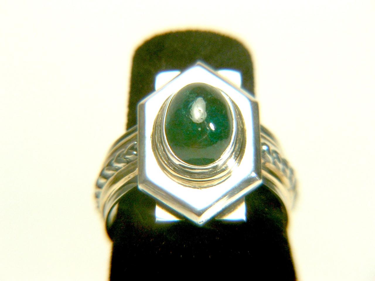 3 Carats Colombian Emerald Silver And 14k Gold Ring